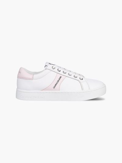 Calvin Klein Cipők HU945832 | Calvin Klein Faux Bőr Női Sportcipő Világos Fehér / Rózsaszín